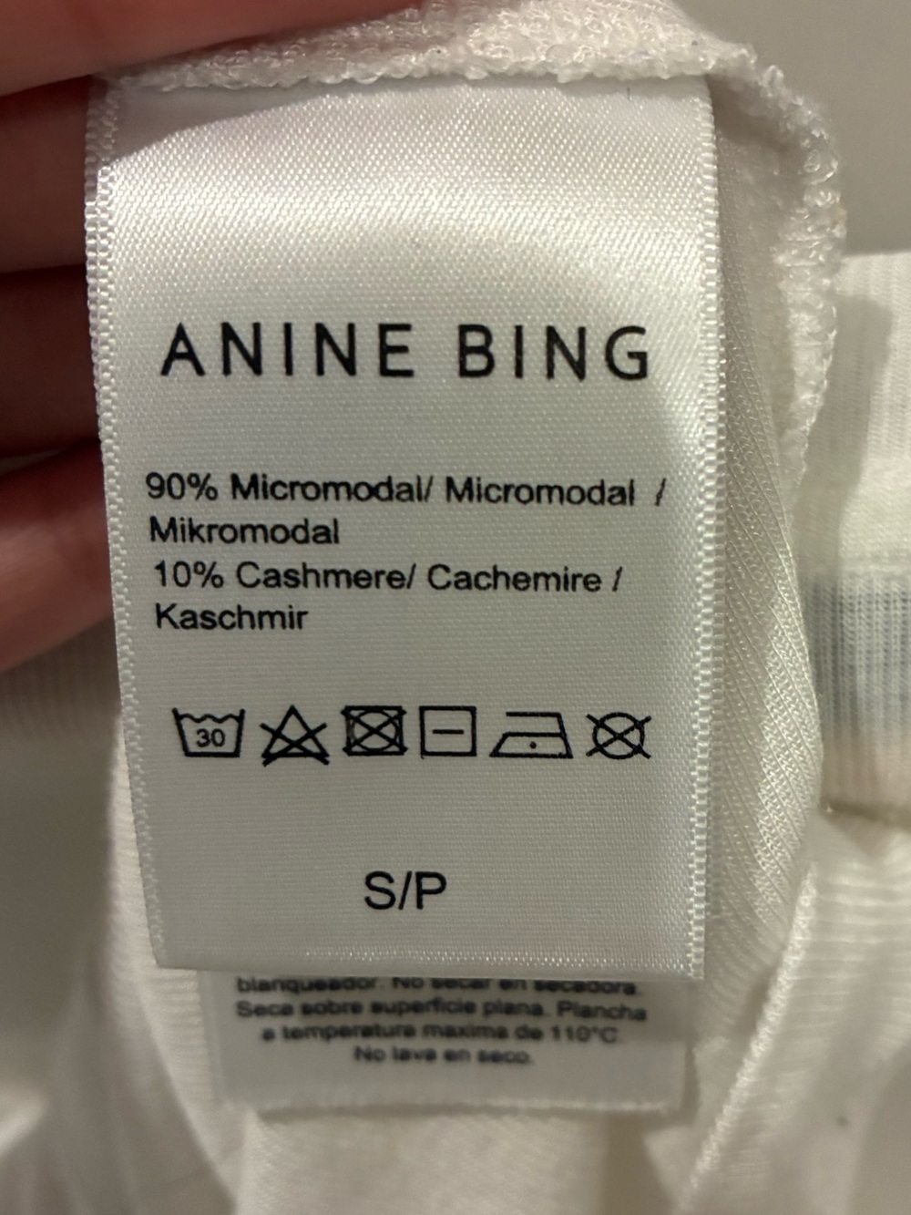 Anine Bing White Cashmere Blend Top